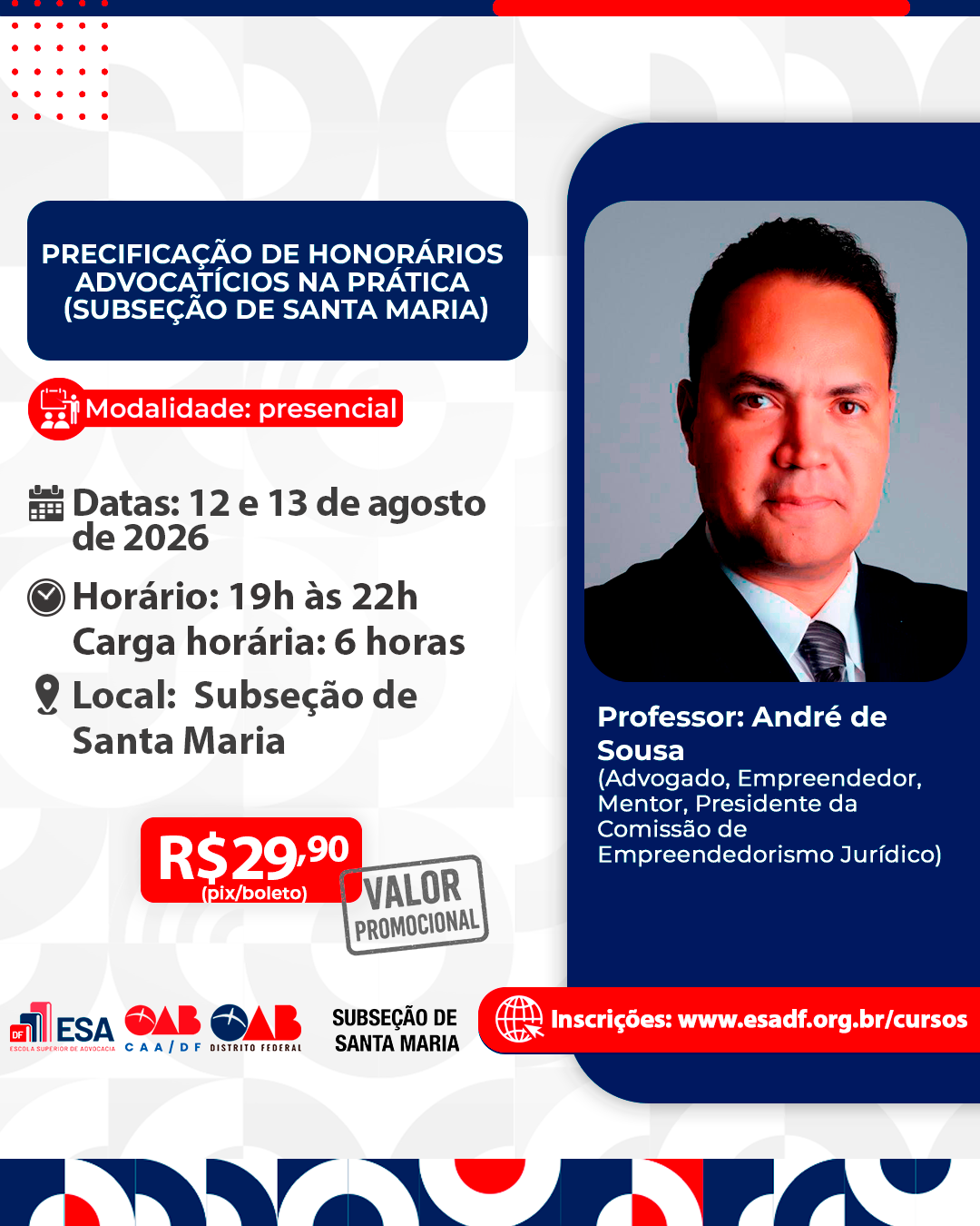 Precificação de Honorários Advocatícios na prática - Subseção de Santa Maria - ID 1003